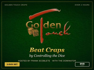 Beat Craps by Controlling the Dice - physical 2-disc craps dice control DVD set by Frank Scoblete and Dominator, in the original Golden Touch case