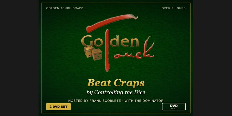 Beat Craps by Controlling the Dice - physical 2-disc craps dice control DVD set by Frank Scoblete and Dominator, in the original Golden Touch case